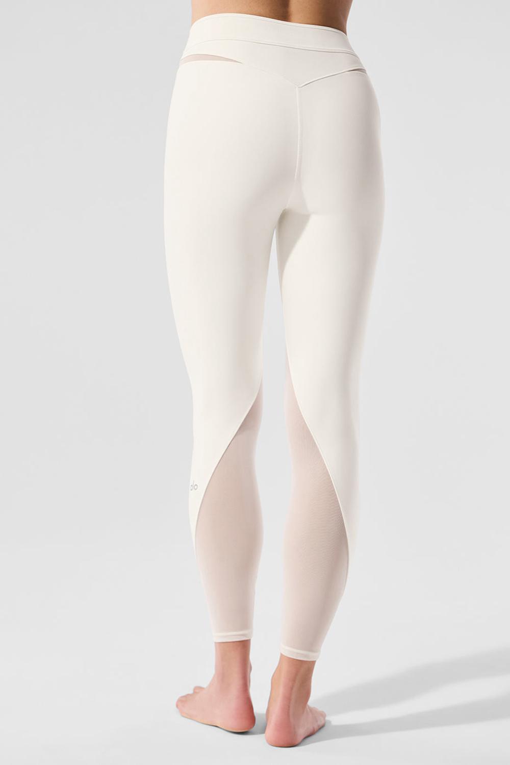 Leggins Alo Yoga Airlift High-Waist 7/8 Rebel Mujer Ivory | Chile  72930-AFXS