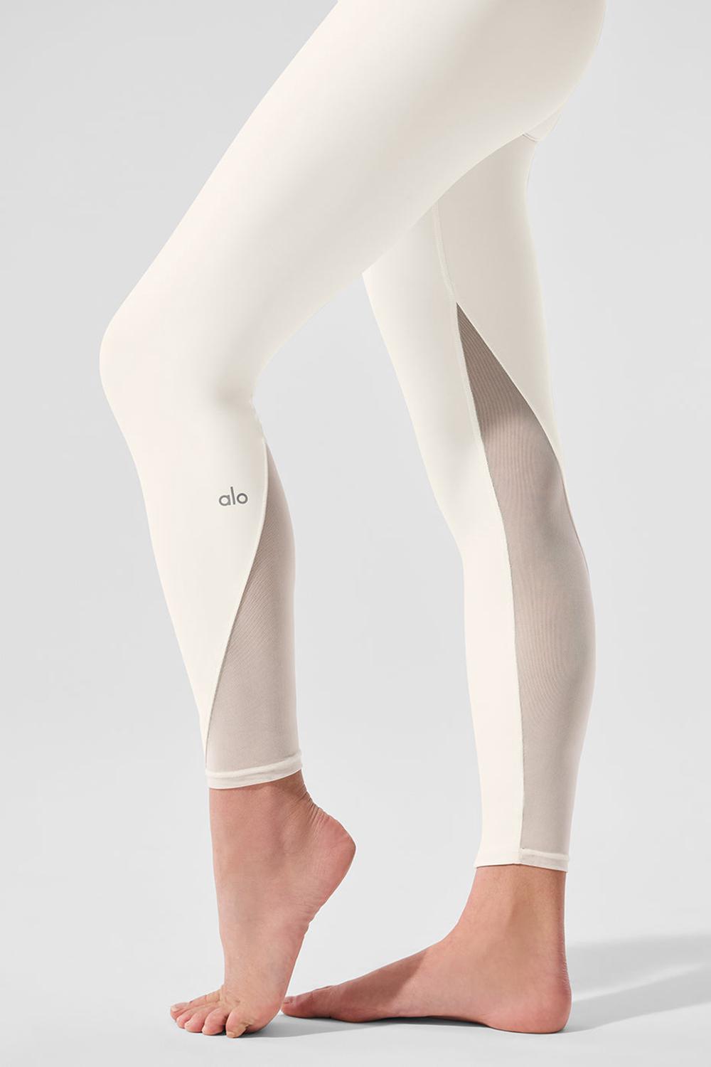 Leggins Alo Yoga Airlift High-Waist 7/8 Rebel Mujer Ivory | Chile  72930-AFXS