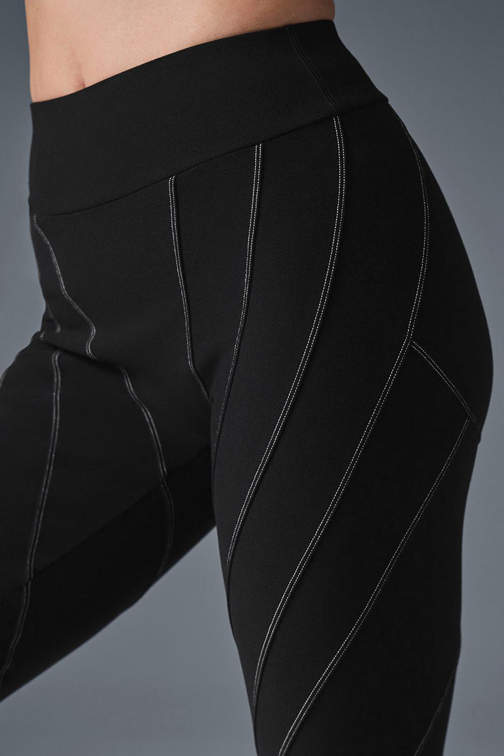 Leggins Alo Yoga Alosoft High-Waist Sunray Mujer Negras Blancas | Chile  17086-PKEZ