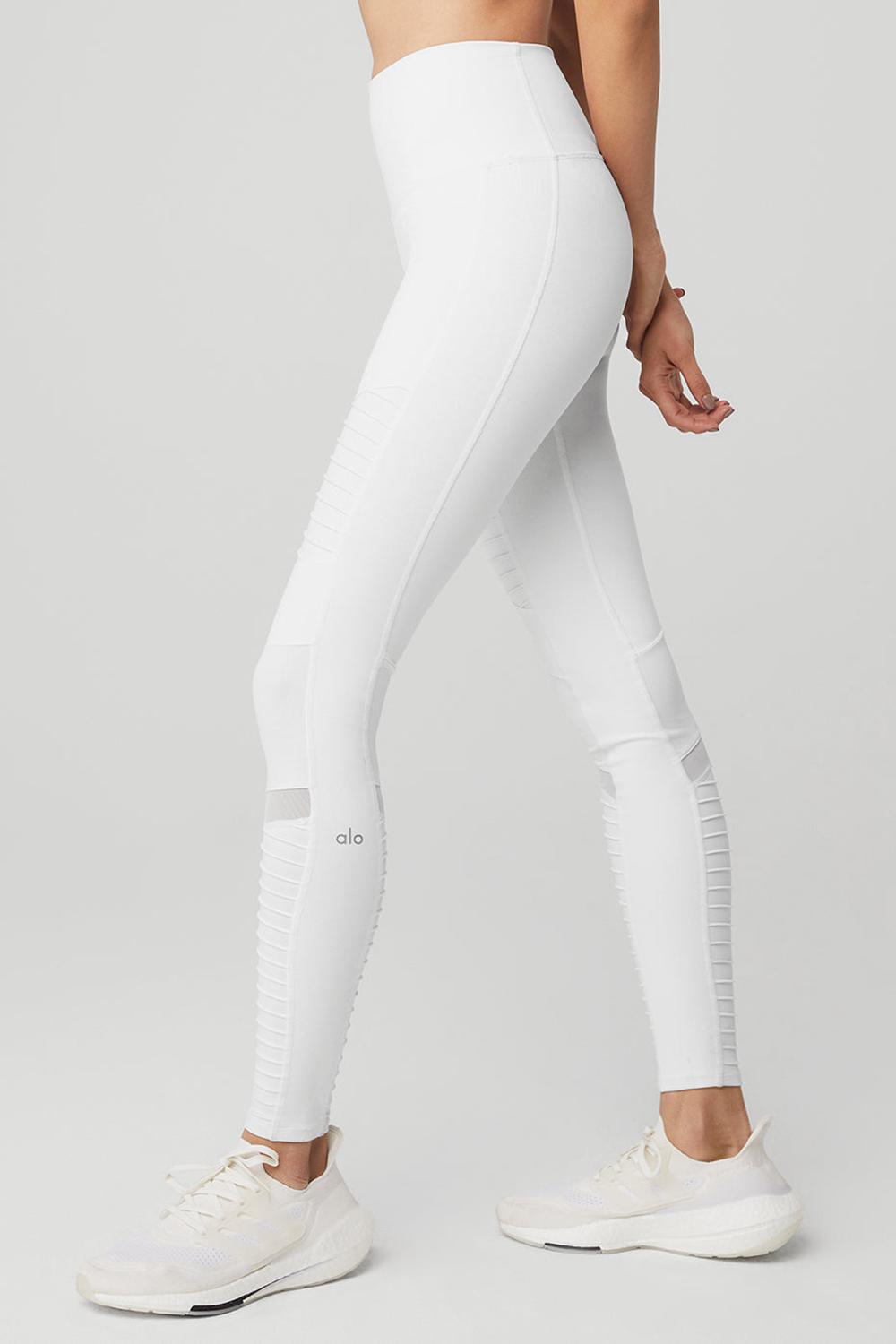 Leggins Alo Yoga High-Waist Moto Mujer Blancas Blancas | Chile  14607-ZFBL