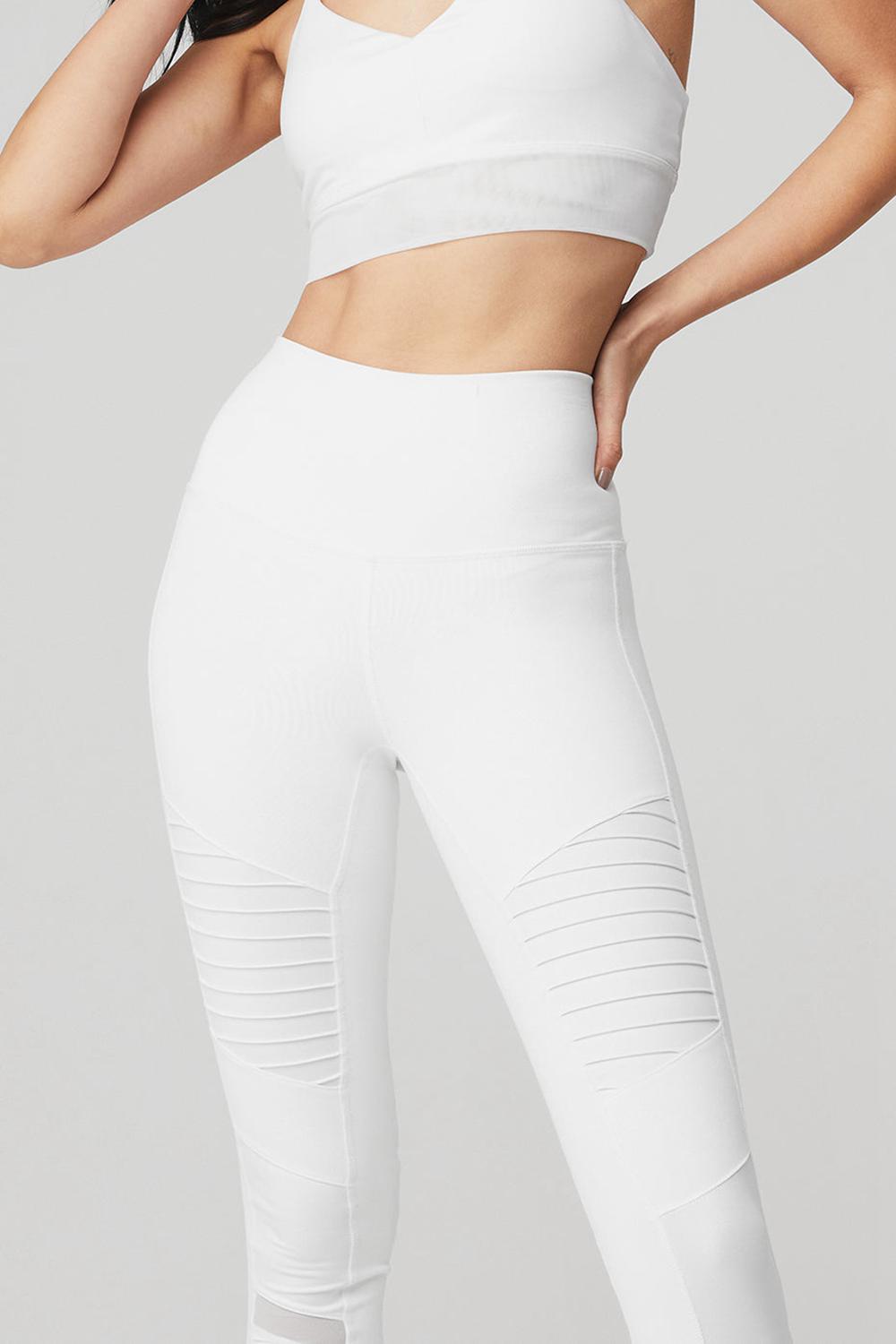 Leggins Alo Yoga High-Waist Moto Mujer Blancas Blancas | Chile  14607-ZFBL
