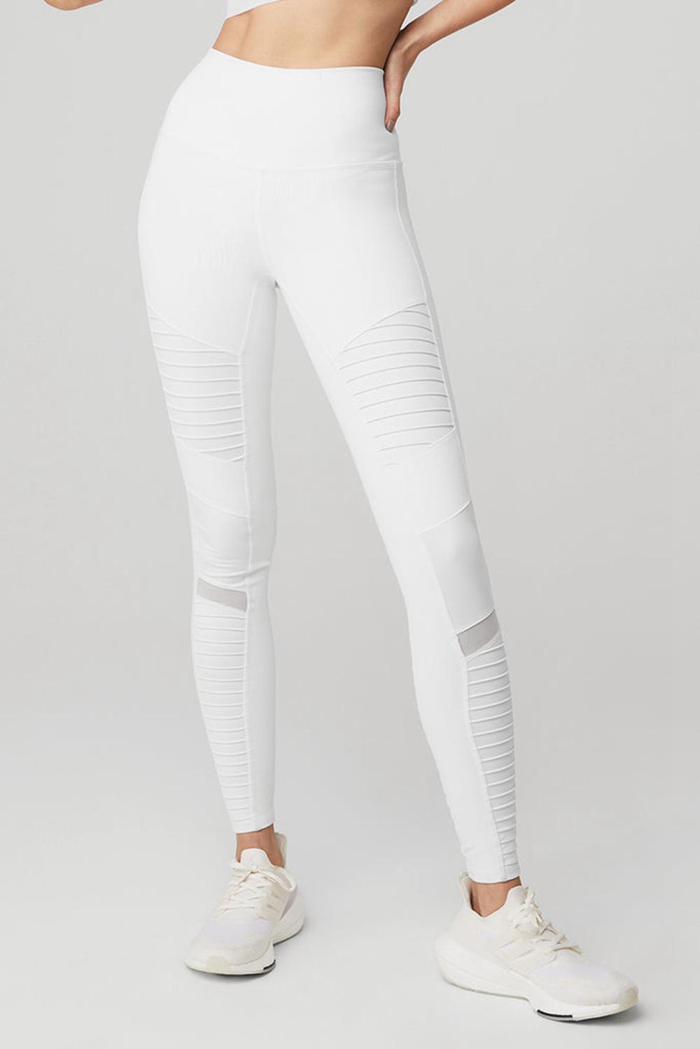 Leggins Alo Yoga High-Waist Moto Mujer Blancas Blancas | Chile  14607-ZFBL