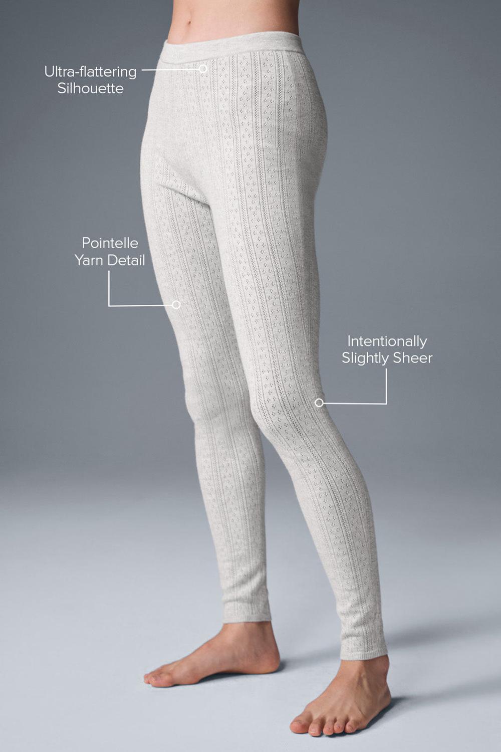 Leggins Alo Yoga Pointelle Sweater High-Waist Be Mine Mujer Gris Claro | Chile  70258-BSHI