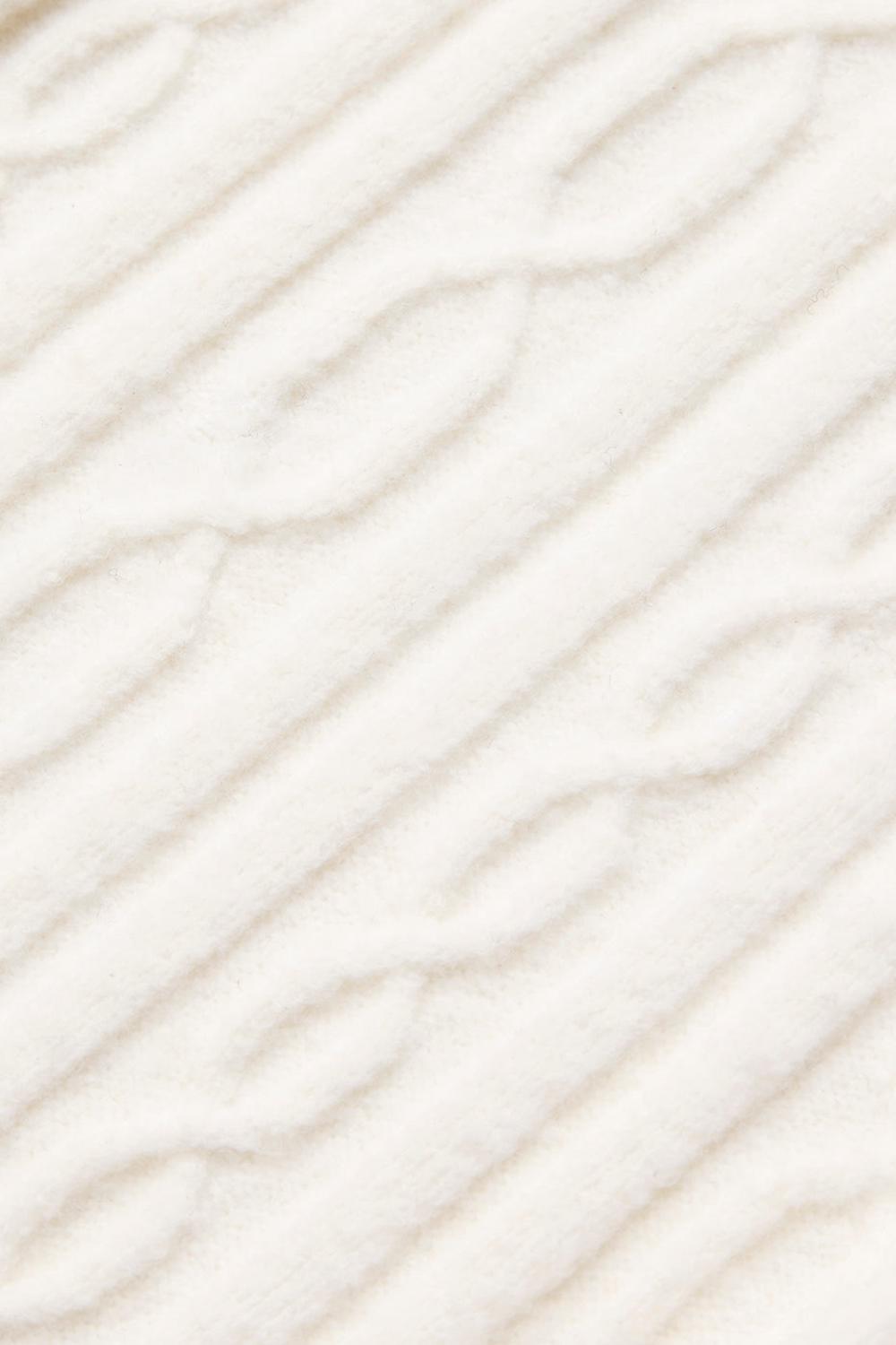 Manga Larga Alo Yoga Cable Knit Cropped Winter Bliss Turtleneck Mujer Ivory | Chile  79231-XMYO