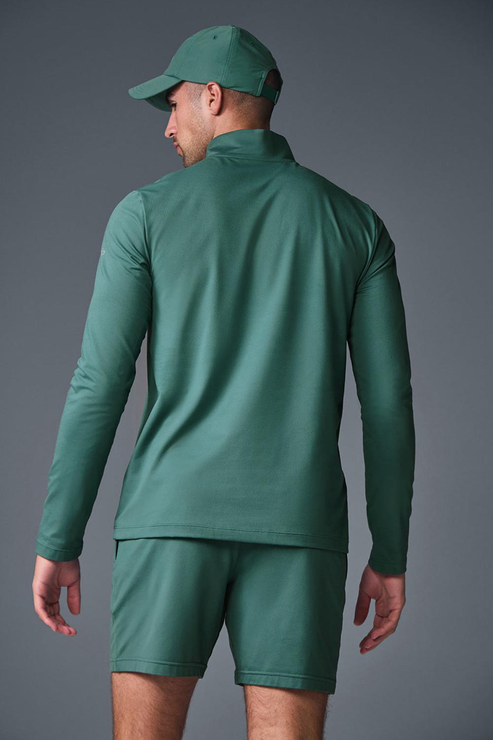 Manga Larga Alo Yoga Conquer 1/4 Zip Reform Hombre Winter Ivy | Chile  72163-VCME