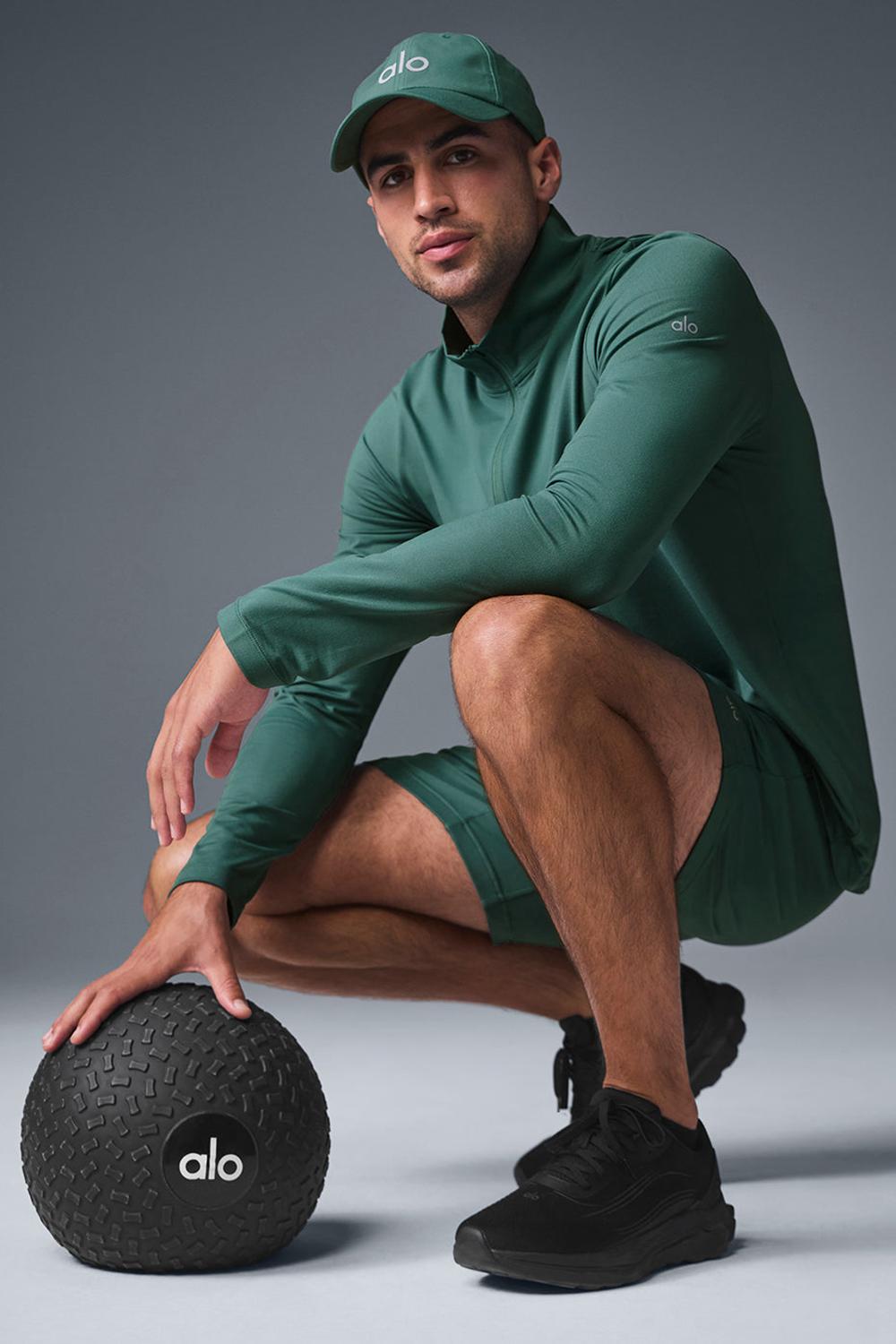 Manga Larga Alo Yoga Conquer 1/4 Zip Reform Hombre Winter Ivy | Chile  72163-VCME