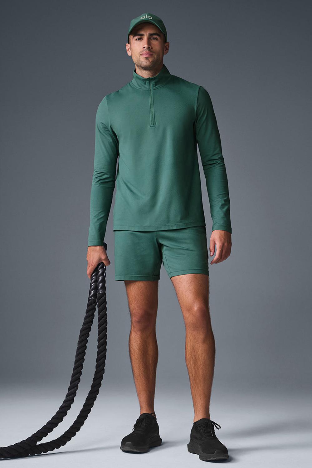 Manga Larga Alo Yoga Conquer 1/4 Zip Reform Hombre Winter Ivy | Chile  72163-VCME