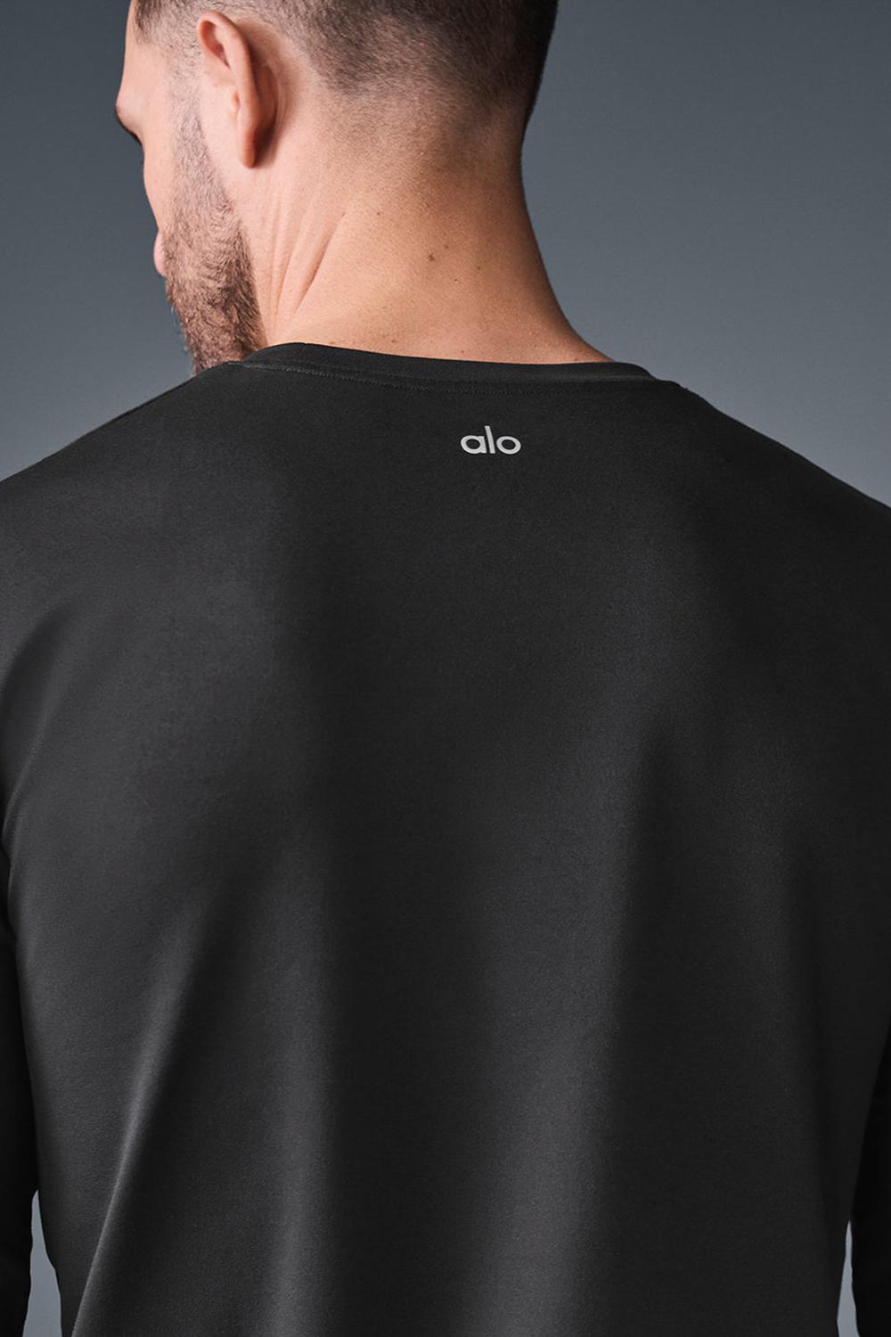 Manga Larga Alo Yoga Conquer Reform Crewneck Hombre Negras | Chile  52893-VBQF