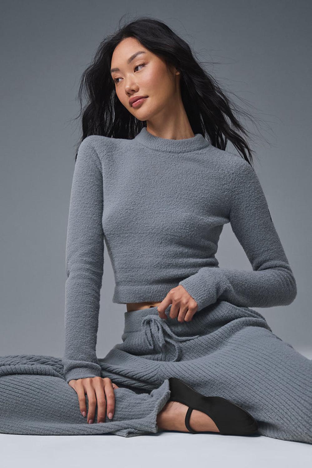 Manga Larga Alo Yoga Snuggle Up Mujer Gris | Chile  41960-DQXA