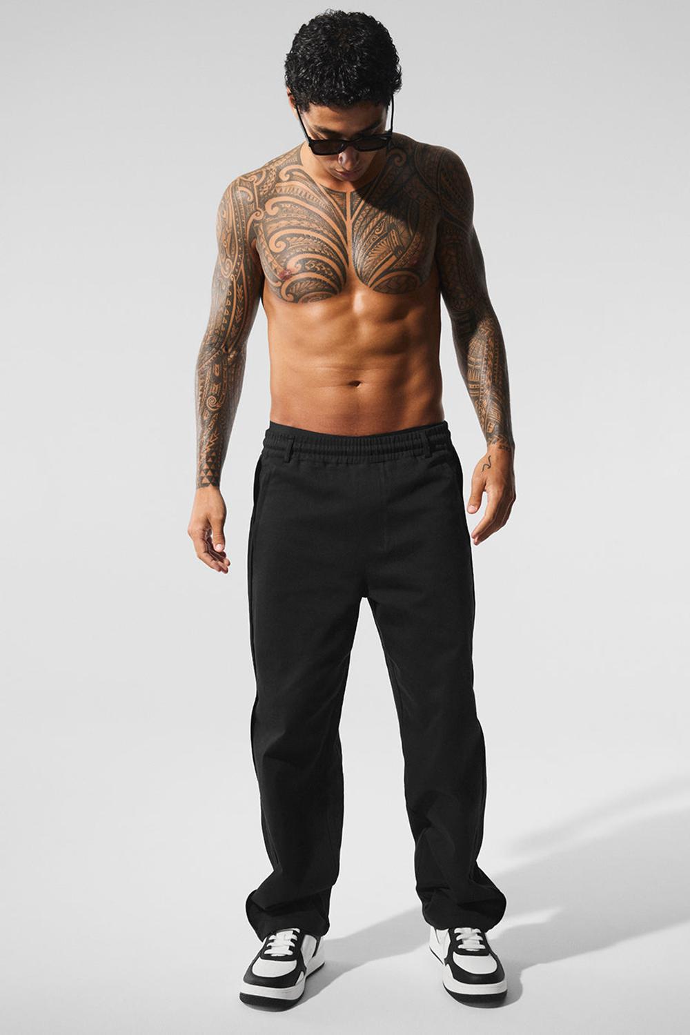 Pantalon Alo Yoga Edition Sueded Straight Leg Hombre Negras | Chile  78201-FYQI