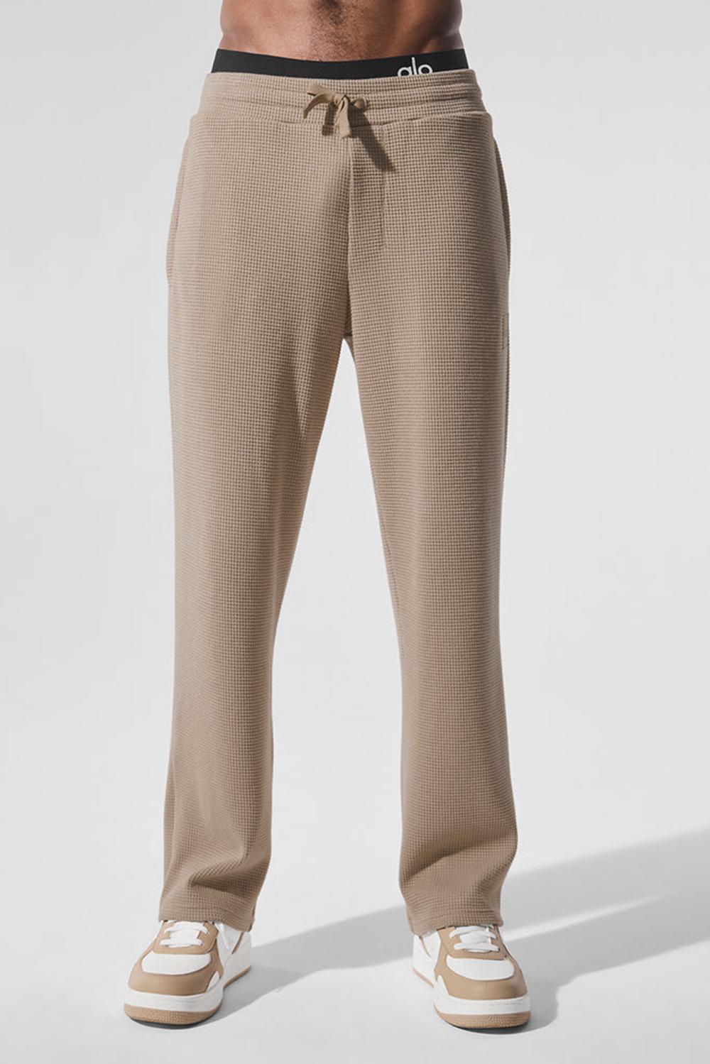 Pantalon Alo Yoga Elevate Waffle Straight Leg Hombre Gravel | Chile  83047-JADU
