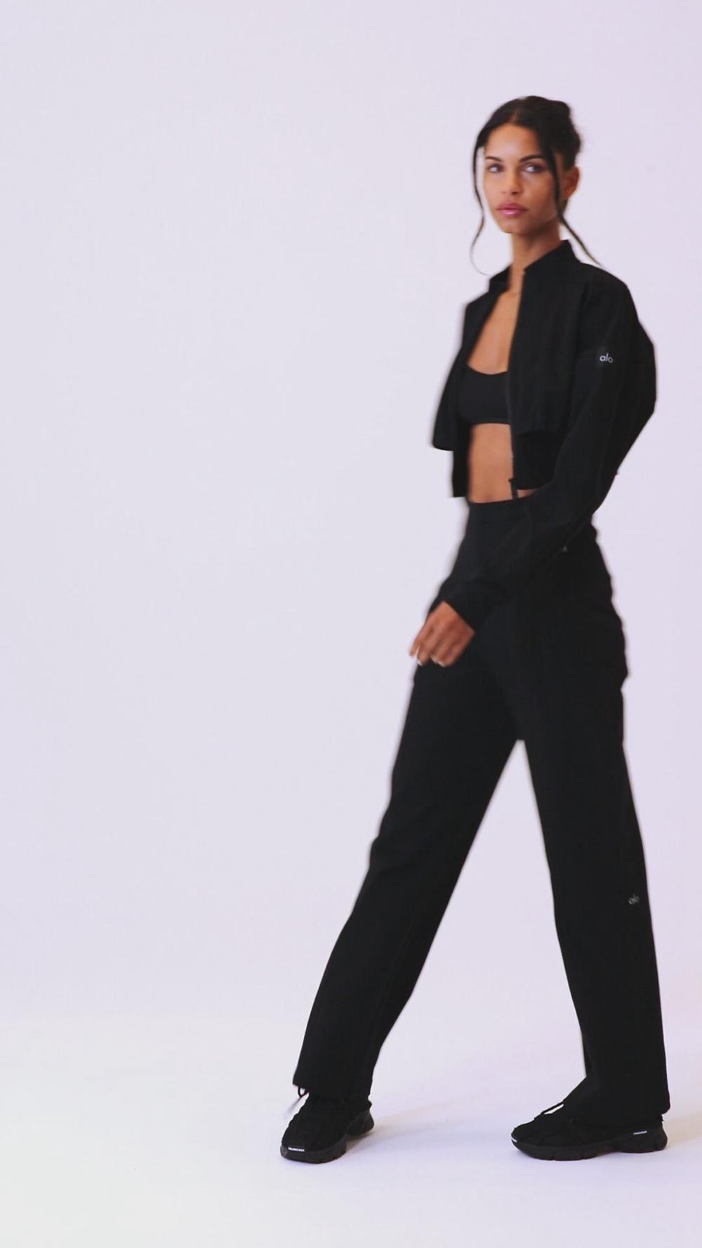 Pantalon Alo Yoga High-Waist On Point Moto Mujer Negras | Chile  29075-ZOLK