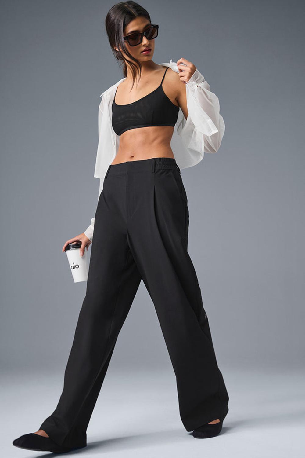 Pantalon Alo Yoga High-Waist Pursuit (Regular) Mujer Negras | Chile  29150-POGY