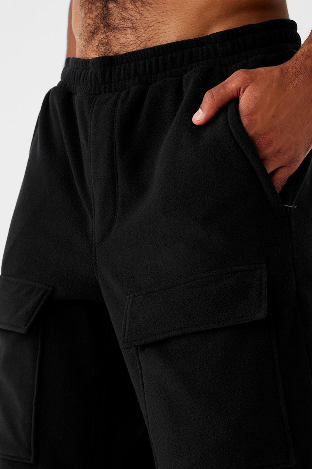 Pantalon Alo Yoga Polar Fleece Ridge Cargos Hombre Negras | Chile  81927-ESIV