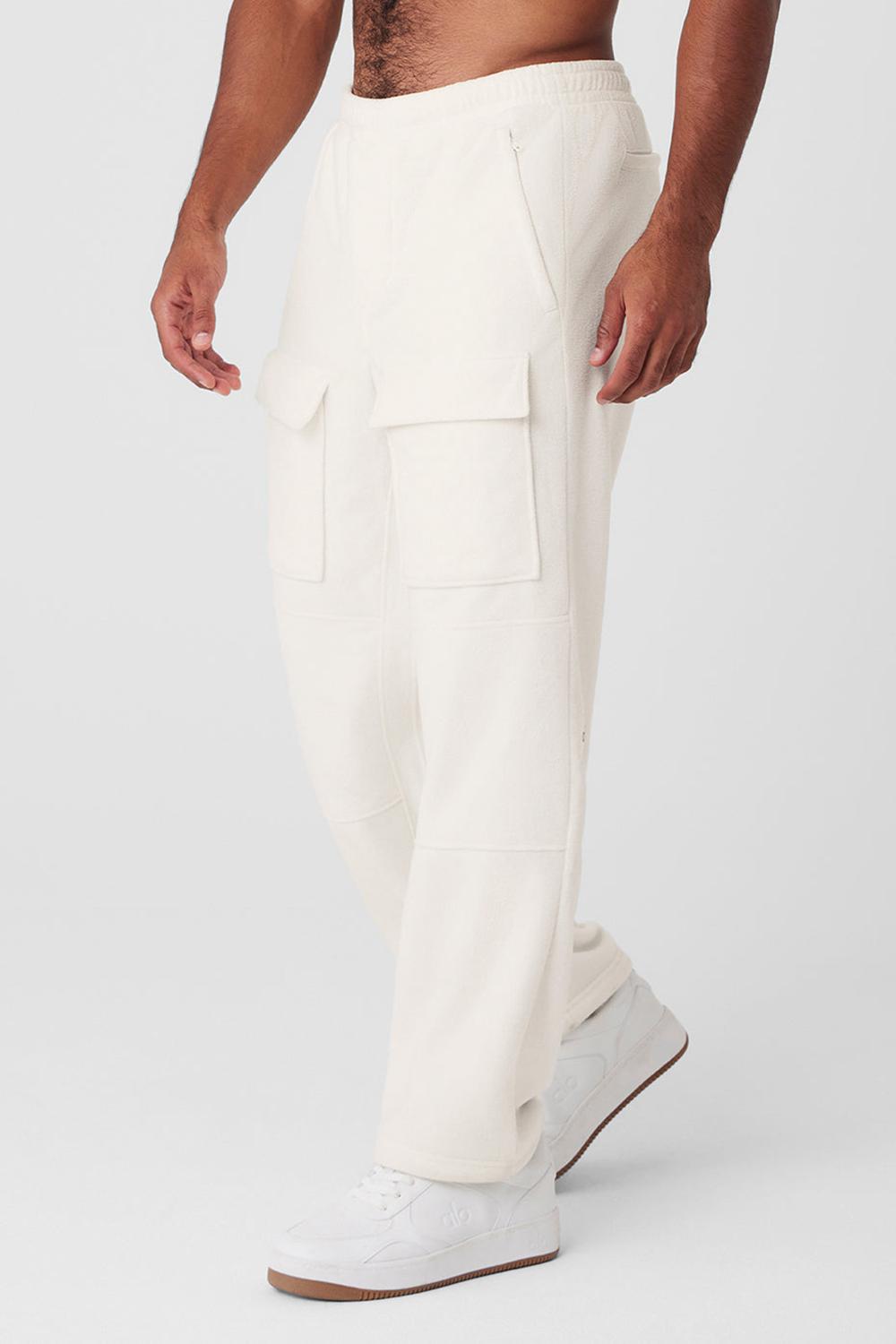 Pantalon Alo Yoga Polar Fleece Ridge Cargos Hombre Ivory | Chile  14376-DHXW