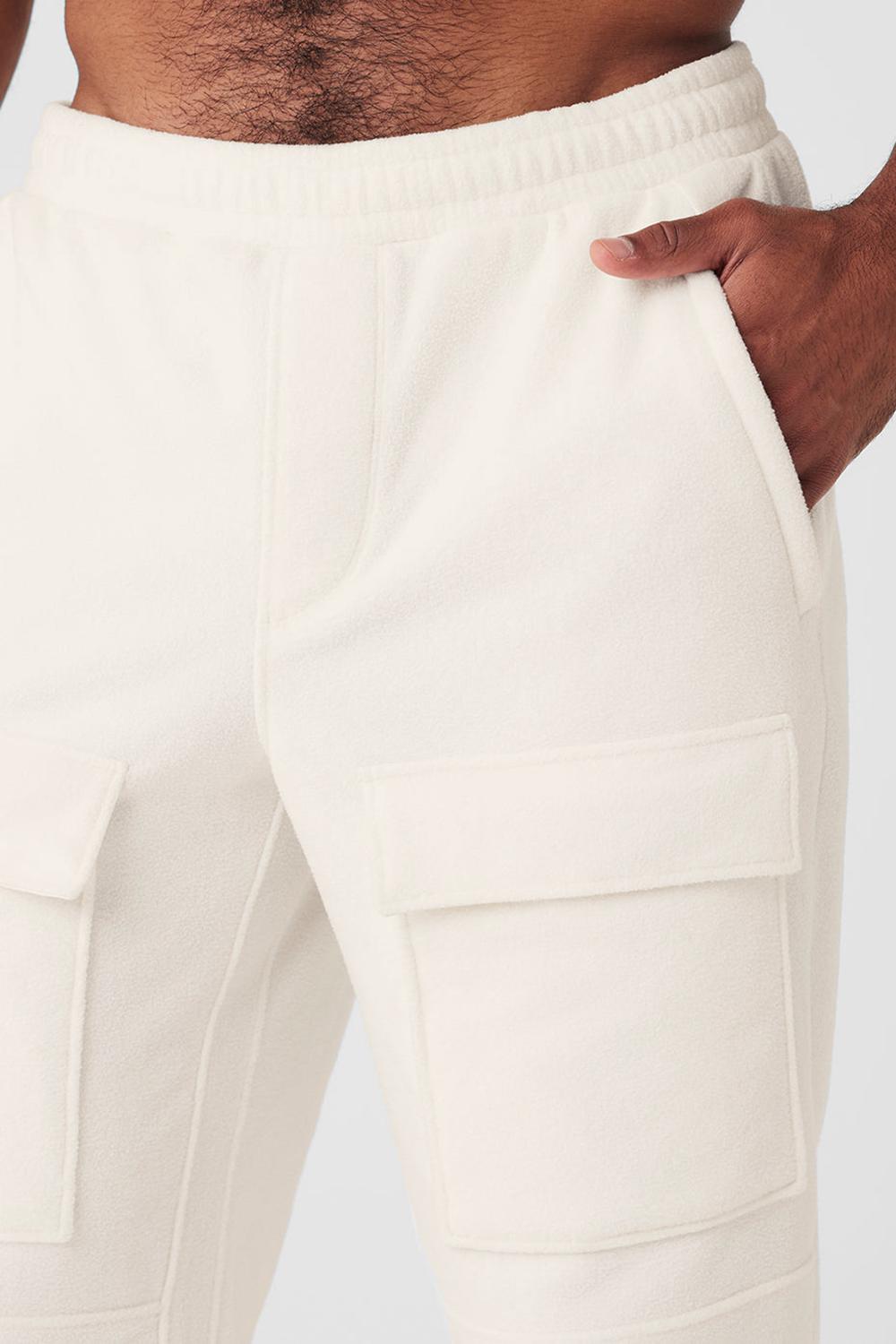 Pantalon Alo Yoga Polar Fleece Ridge Cargos Hombre Ivory | Chile  14376-DHXW
