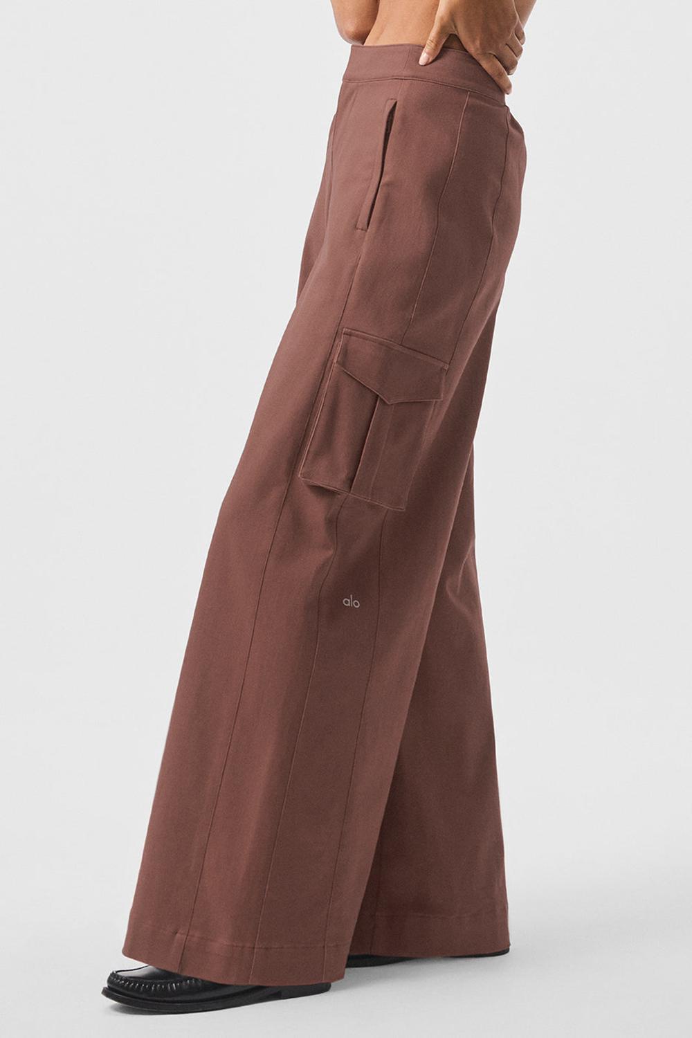 Pantalon Alo Yoga Show Off Cargo Wide Leg Mujer Chestnut | Chile  09365-KTUG