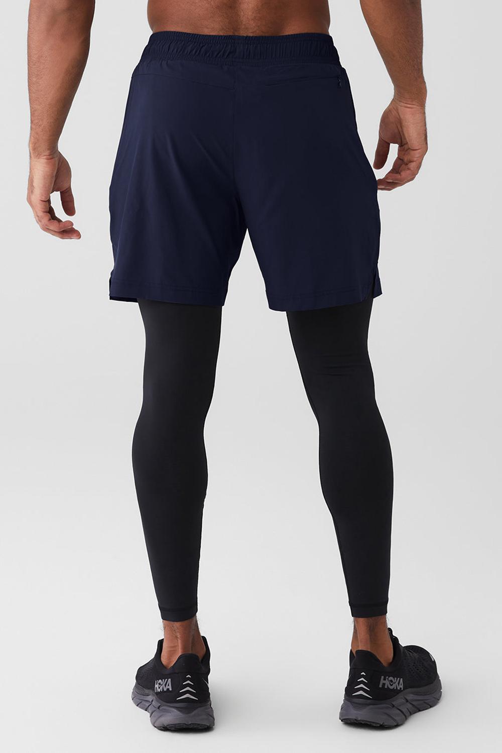 Pantalon Alo Yoga Stability 2 In 1 Hombre Azul Marino Negras | Chile  05921-GTFS