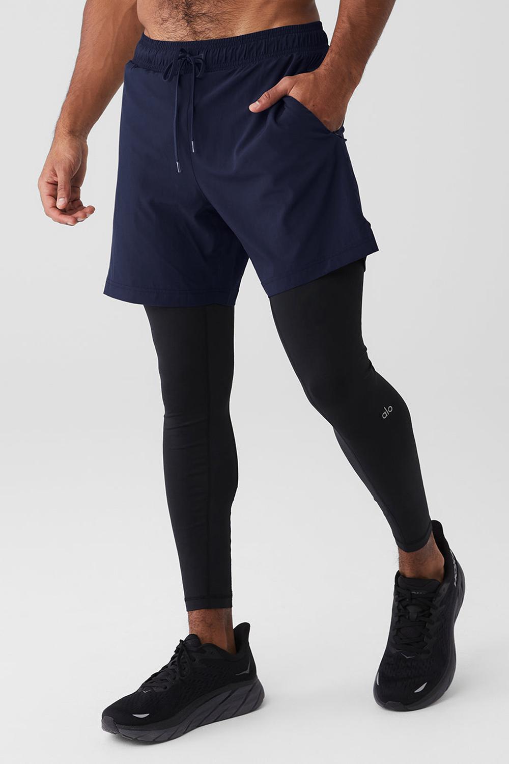 Pantalon Alo Yoga Stability 2 In 1 Hombre Azul Marino Negras | Chile  05921-GTFS