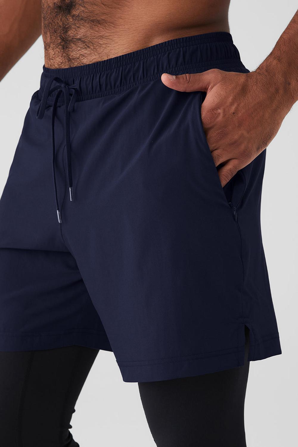 Pantalon Alo Yoga Stability 2 In 1 Hombre Azul Marino Negras | Chile  05921-GTFS