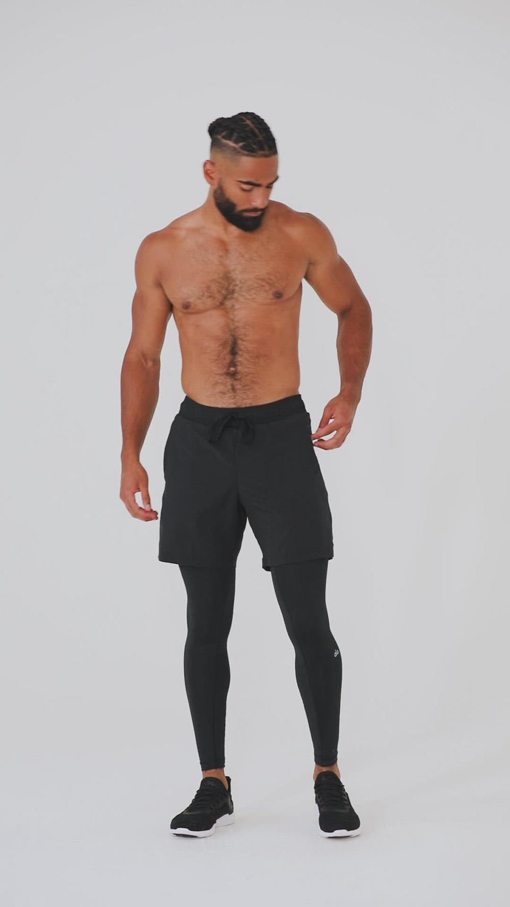 Pantalon Alo Yoga Stability 2 In 1 Hombre Azul Marino Negras | Chile  05921-GTFS
