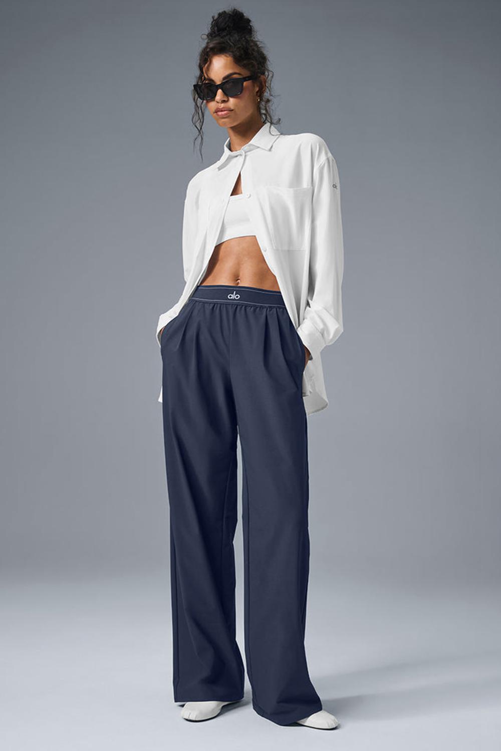 Pantalon Alo Yoga Suit Up (Long) Mujer Azul Marino | Chile  98602-TVBF