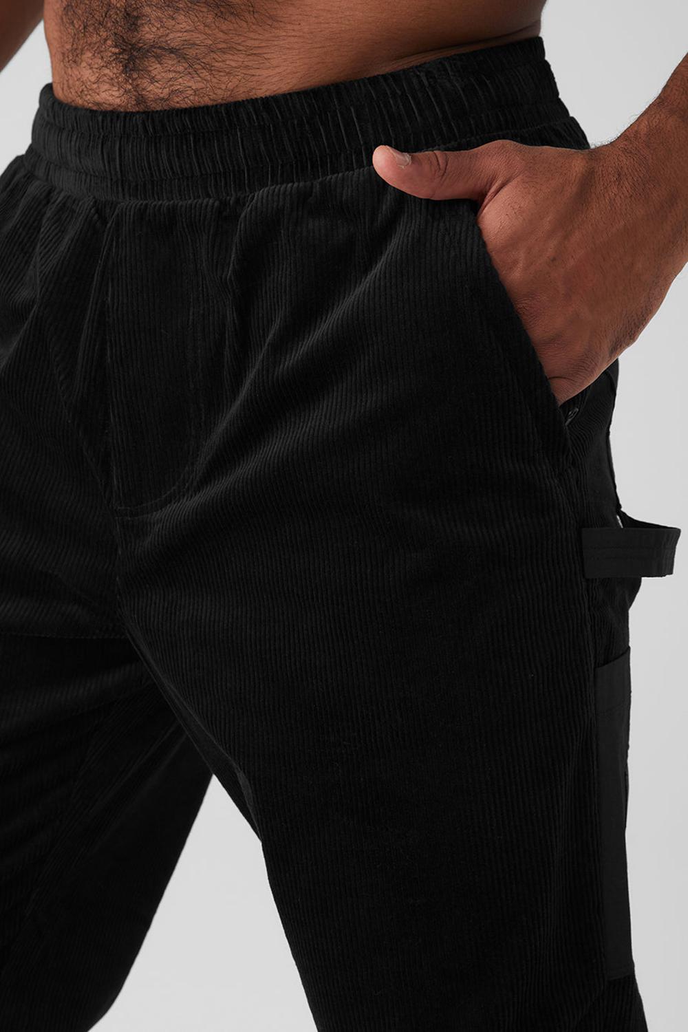 Pantalon Deportivo Alo Yoga Corduroy District Hombre Negras | Chile  12735-HNGA