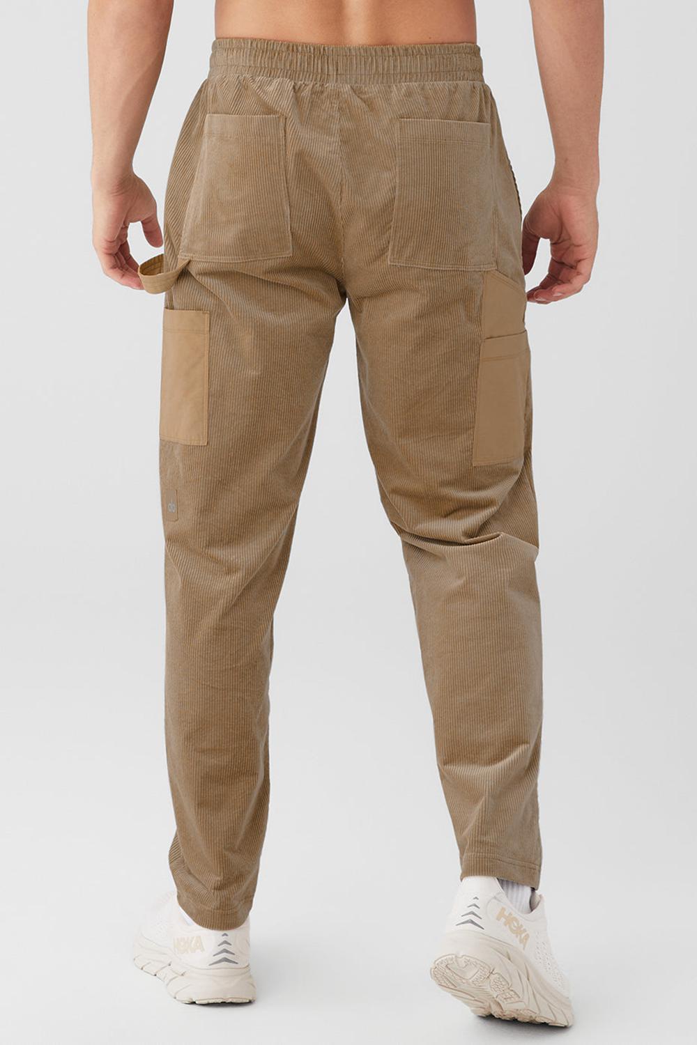 Pantalon Deportivo Alo Yoga Corduroy District Hombre Gravel | Chile  78450-UXZO