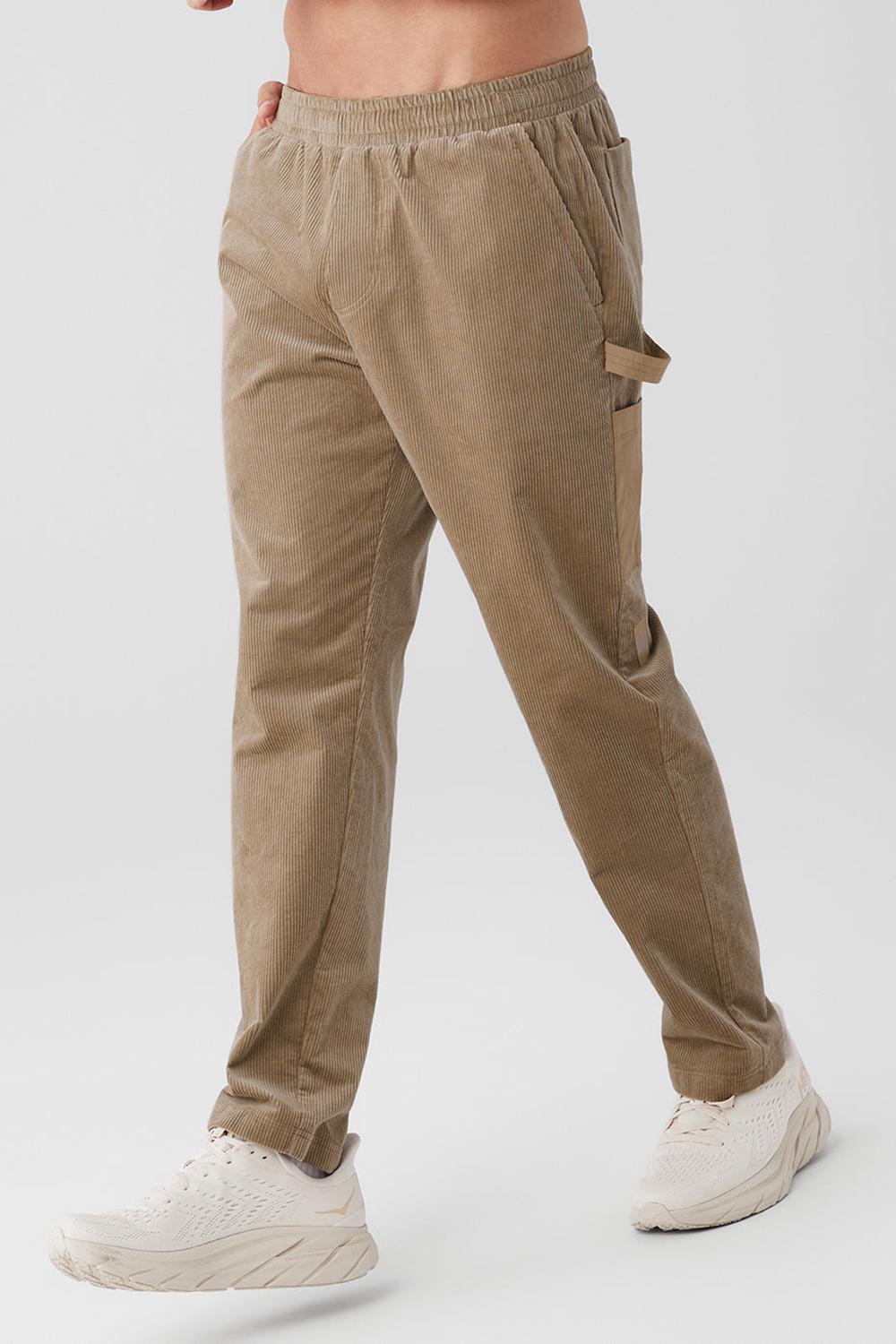 Pantalon Deportivo Alo Yoga Corduroy District Hombre Gravel | Chile  78450-UXZO