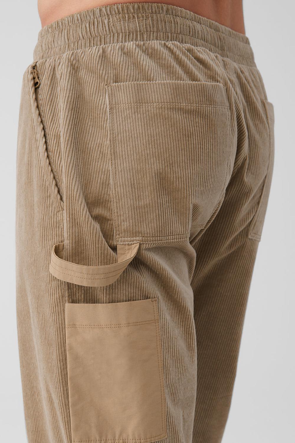Pantalon Deportivo Alo Yoga Corduroy District Hombre Gravel | Chile  78450-UXZO