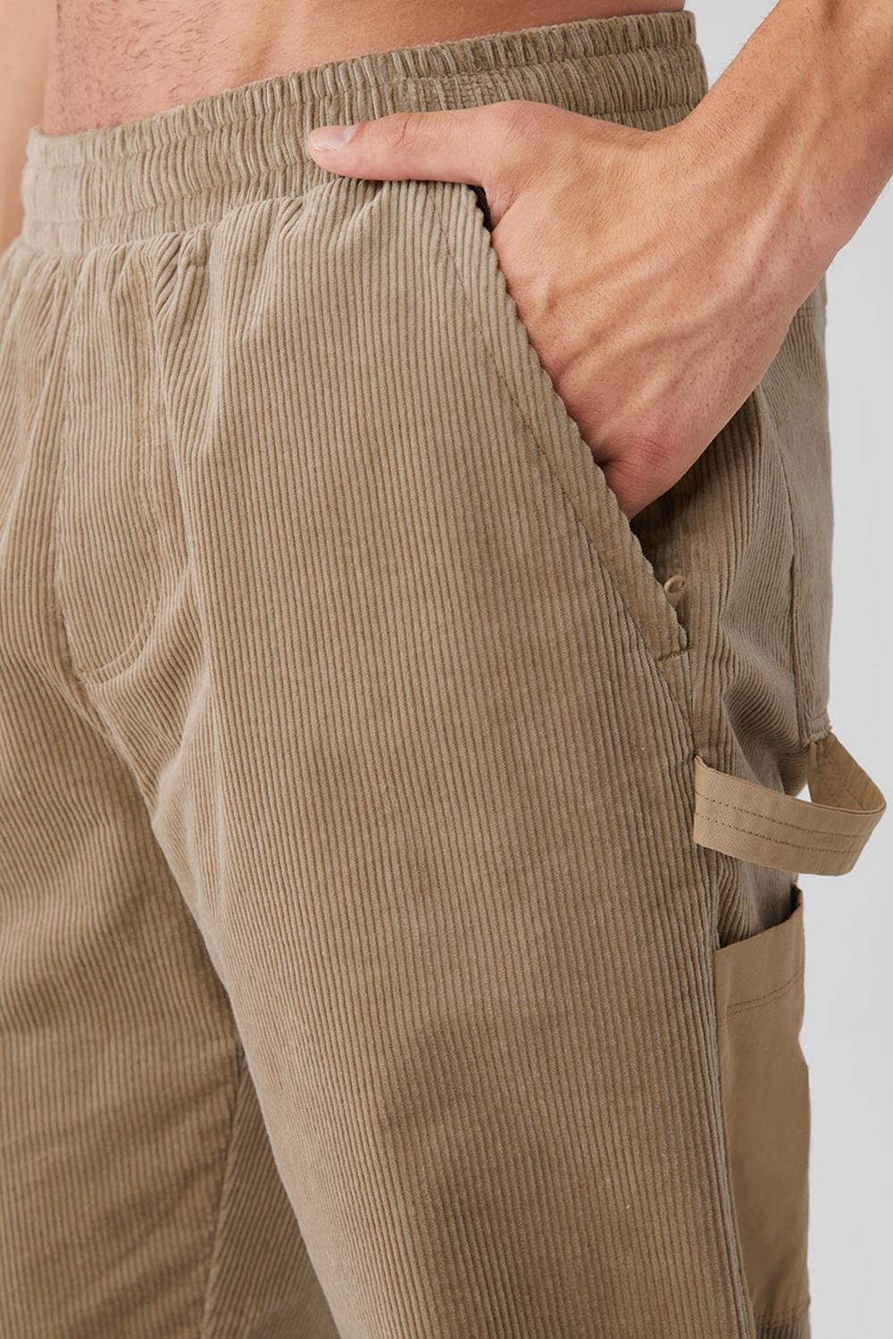 Pantalon Deportivo Alo Yoga Corduroy District Hombre Gravel | Chile  78450-UXZO