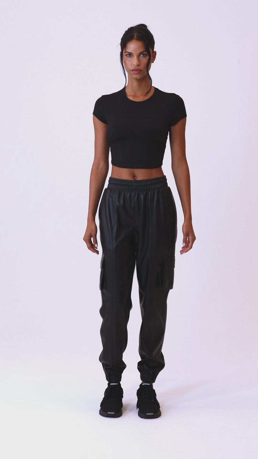 Pantalon Jogger Alo Yoga Faux Leather Power Hour Mujer Toasted Almond | Chile  25390-WZHO