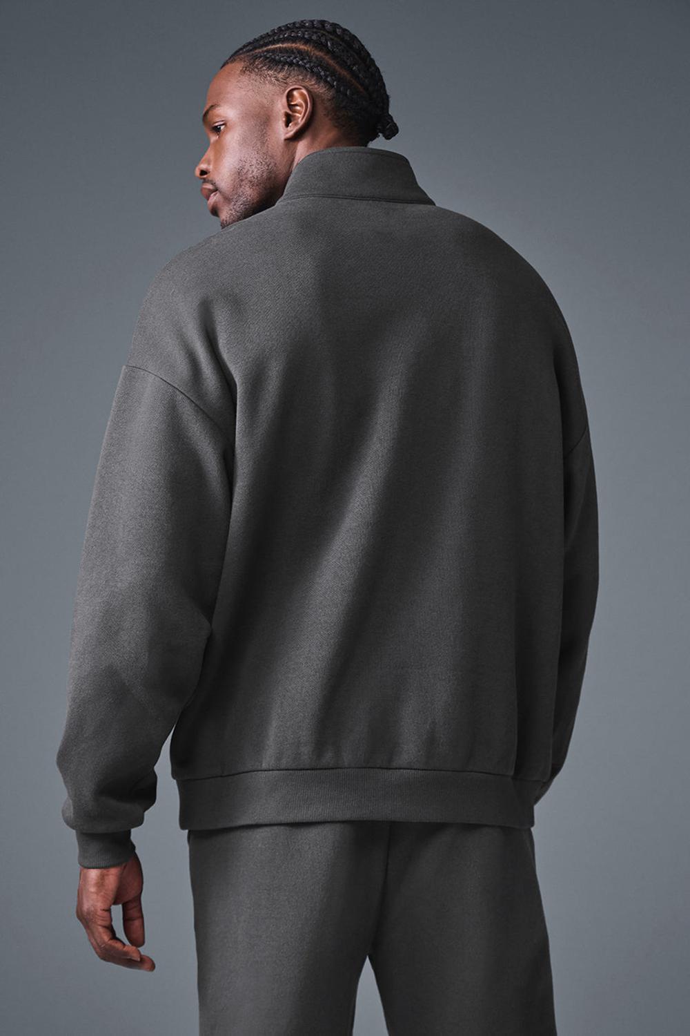 Pullover Alo Yoga Accolade 1/4 Zip Hombre Anthracite | Chile  52379-OSKD