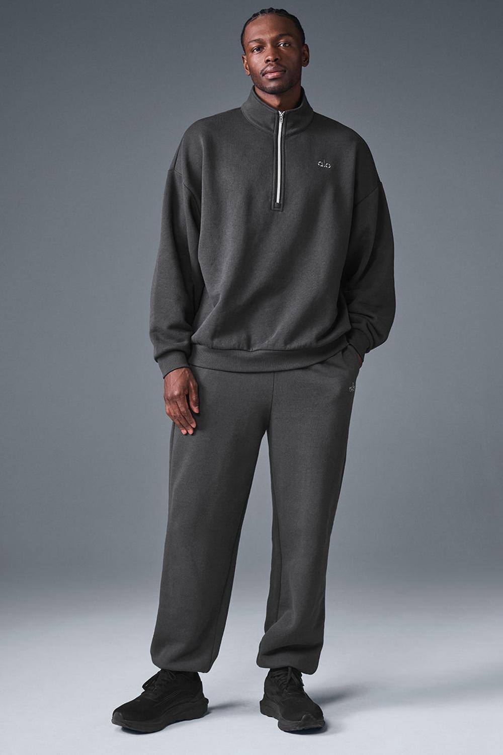 Pullover Alo Yoga Accolade 1/4 Zip Hombre Anthracite | Chile  52379-OSKD