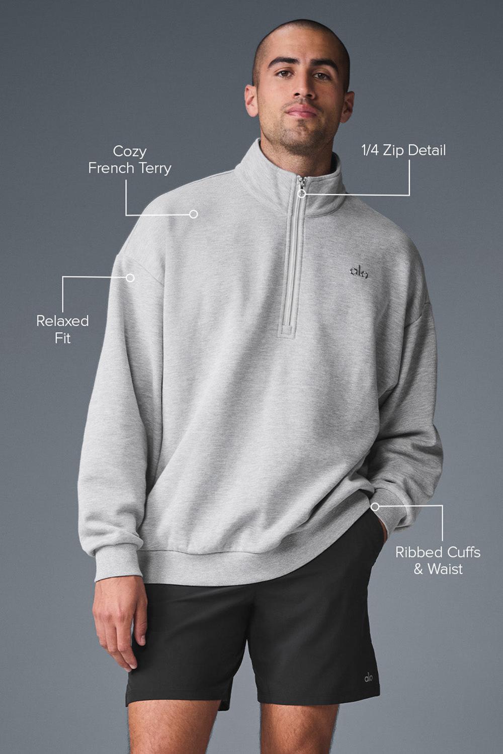 Pullover Alo Yoga Accolade 1/4 Zip Hombre Gris | Chile  86924-MPOX