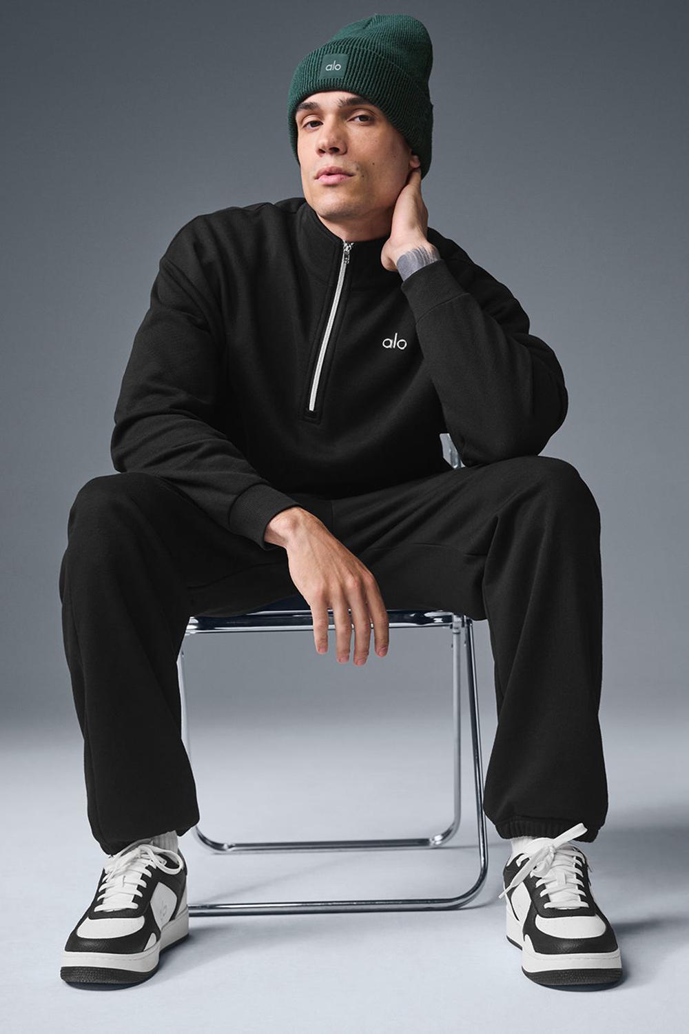Pullover Alo Yoga Accolade 1/4 Zip Hombre Negras | Chile  26738-HIWV