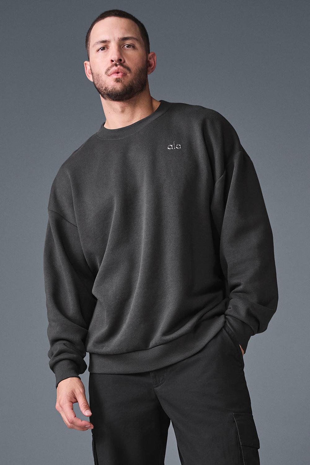 Pullover Alo Yoga Accolade Crew Neck Hombre Anthracite | Chile  39507-COAW
