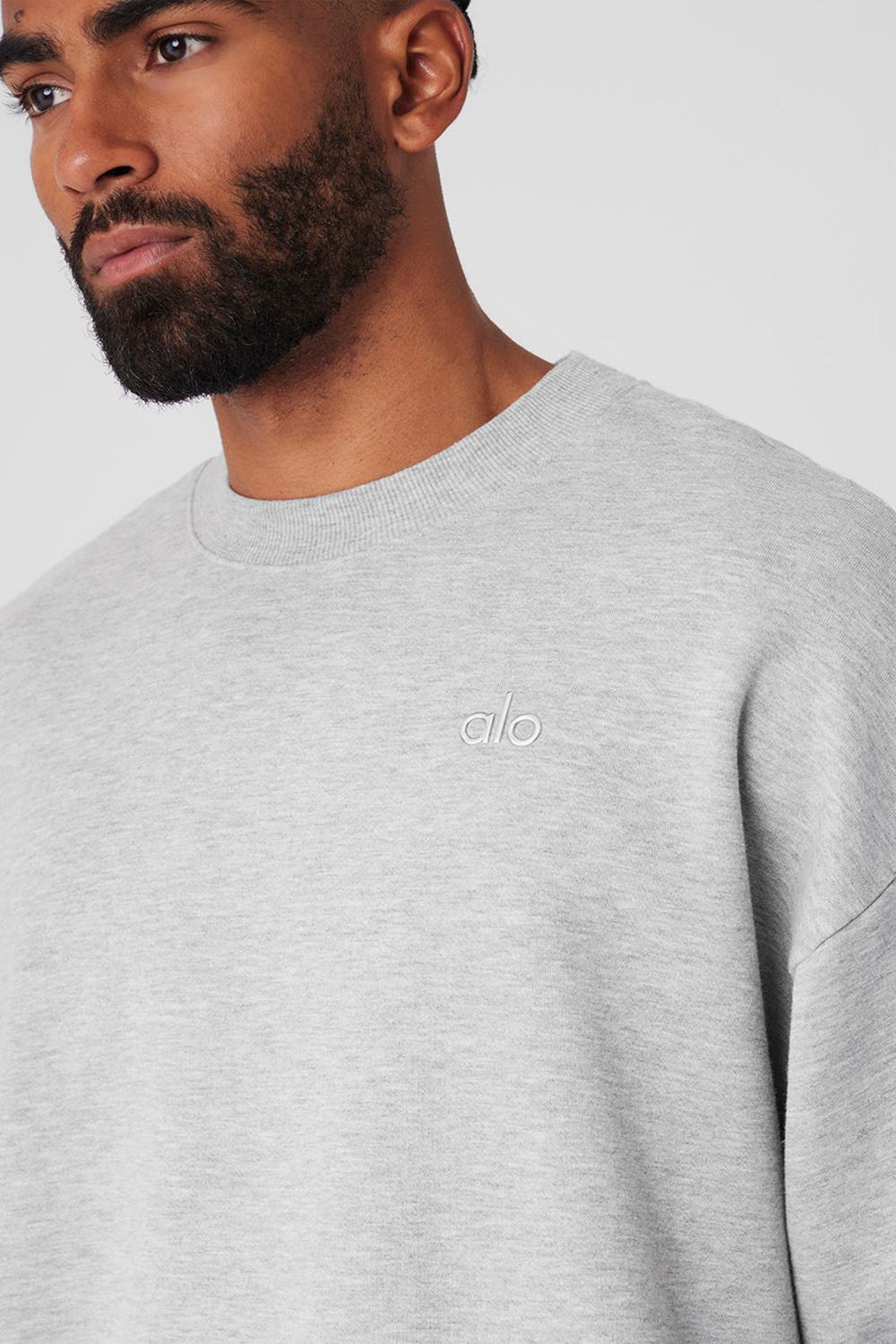 Pullover Alo Yoga Accolade Crew Neck Hombre Gris | Chile  67051-LFHV