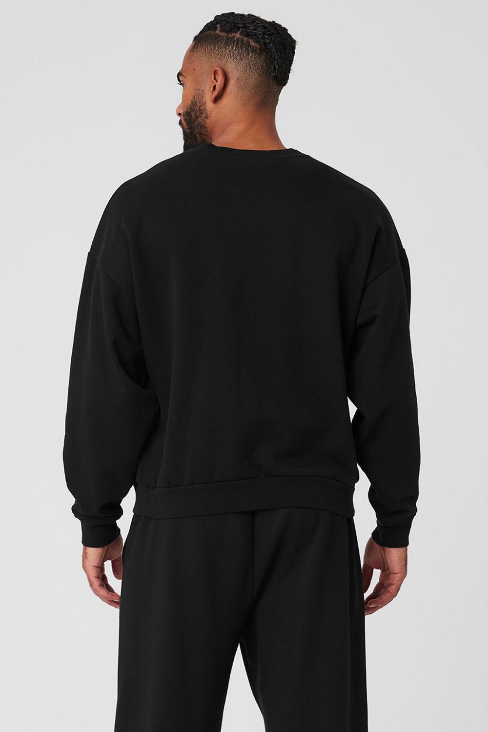 Pullover Alo Yoga Accolade Crew Neck Hombre Negras | Chile  30649-JSPT