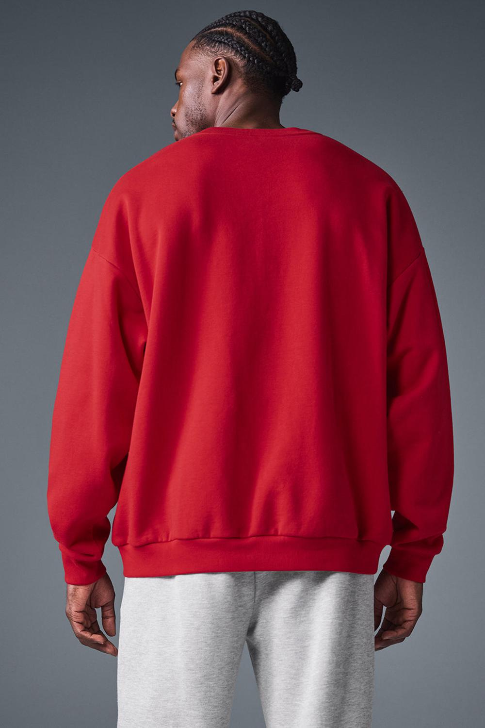 Pullover Alo Yoga Accolade Crew Neck Hombre Rojas | Chile  97063-BYKW