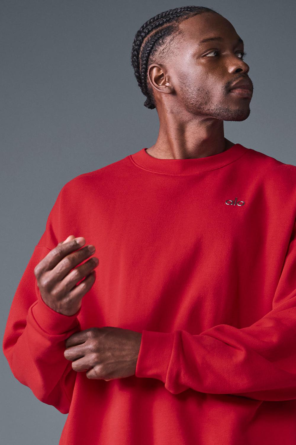 Pullover Alo Yoga Accolade Crew Neck Hombre Rojas | Chile  97063-BYKW