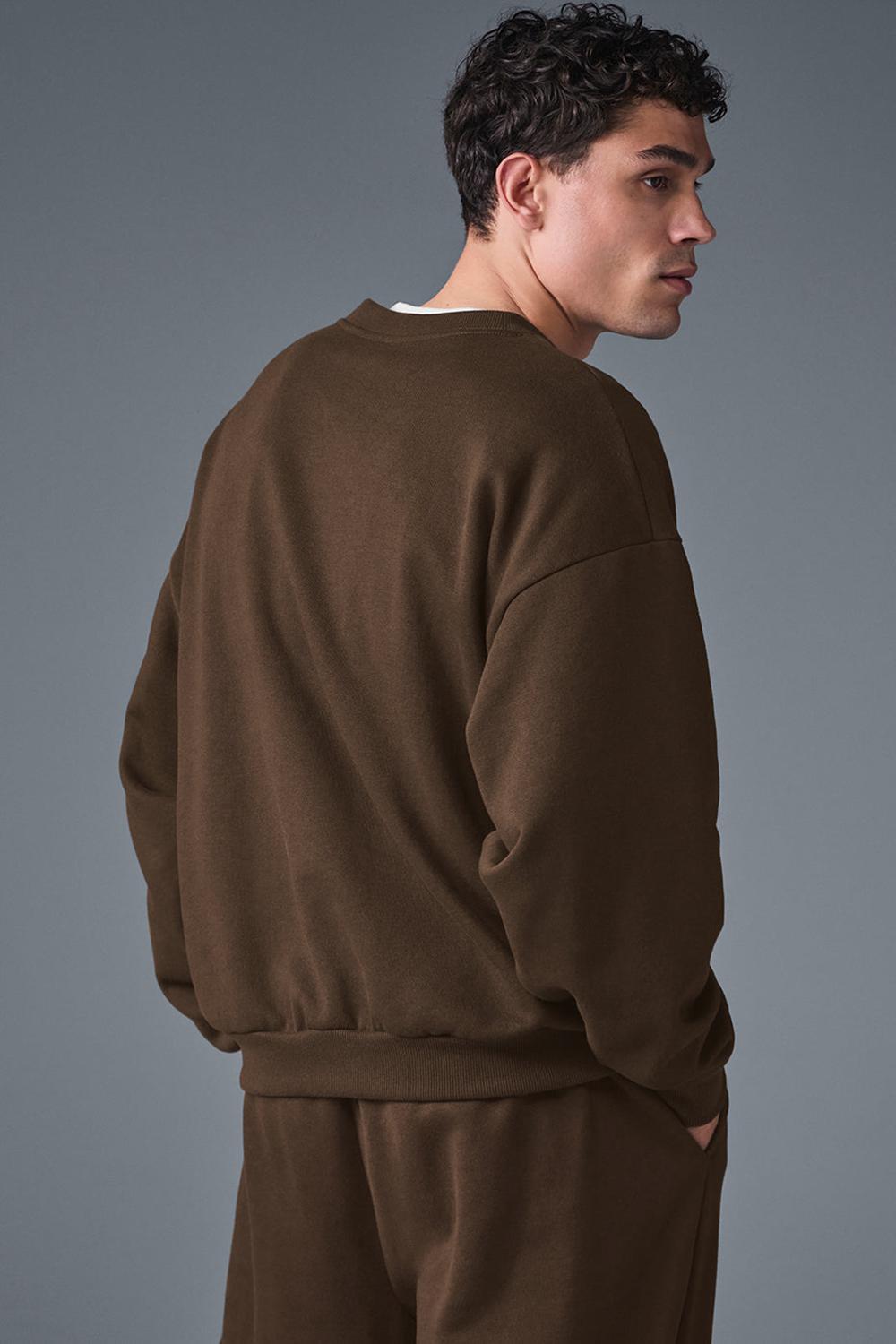 Pullover Alo Yoga Accolade Crew Neck Hombre Espresso | Chile  54732-MHCG