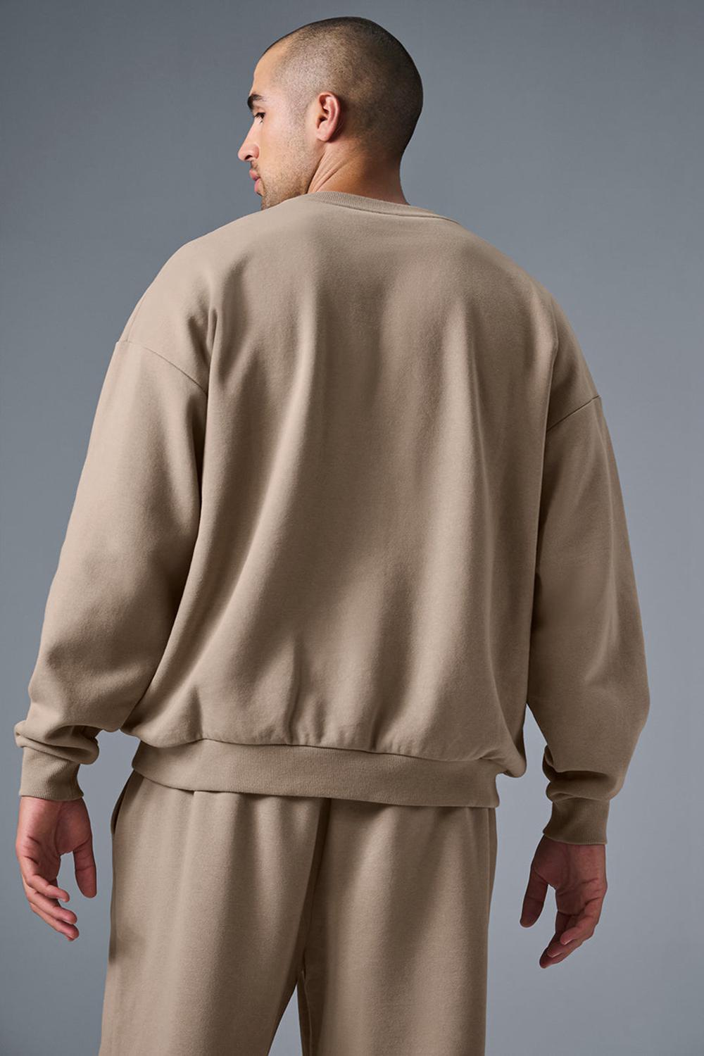 Pullover Alo Yoga Accolade Crew Neck Hombre Gravel | Chile  01274-NZAP