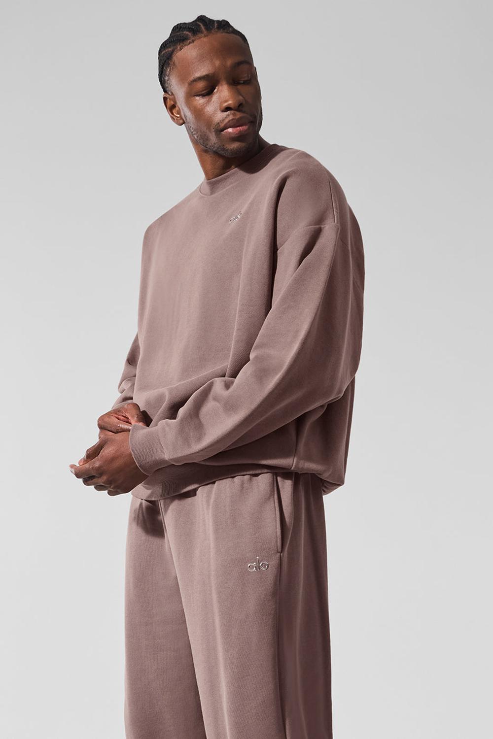 Pullover Alo Yoga Accolade Crew Neck Hombre Mushroom | Chile  53169-LHAB