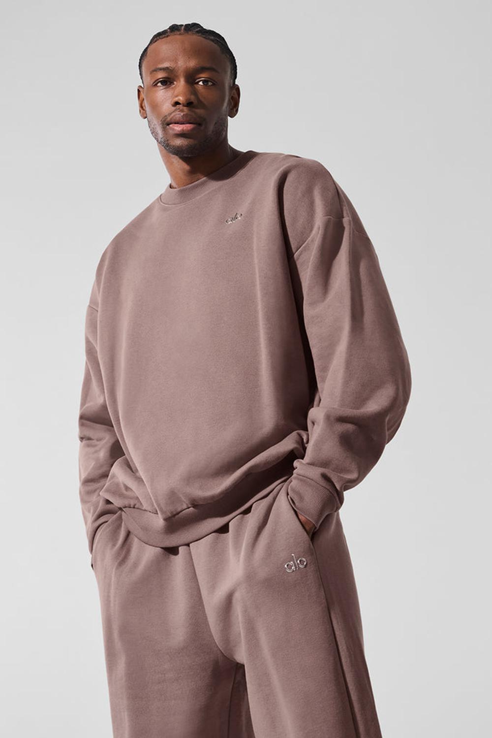 Pullover Alo Yoga Accolade Crew Neck Hombre Mushroom | Chile  53169-LHAB