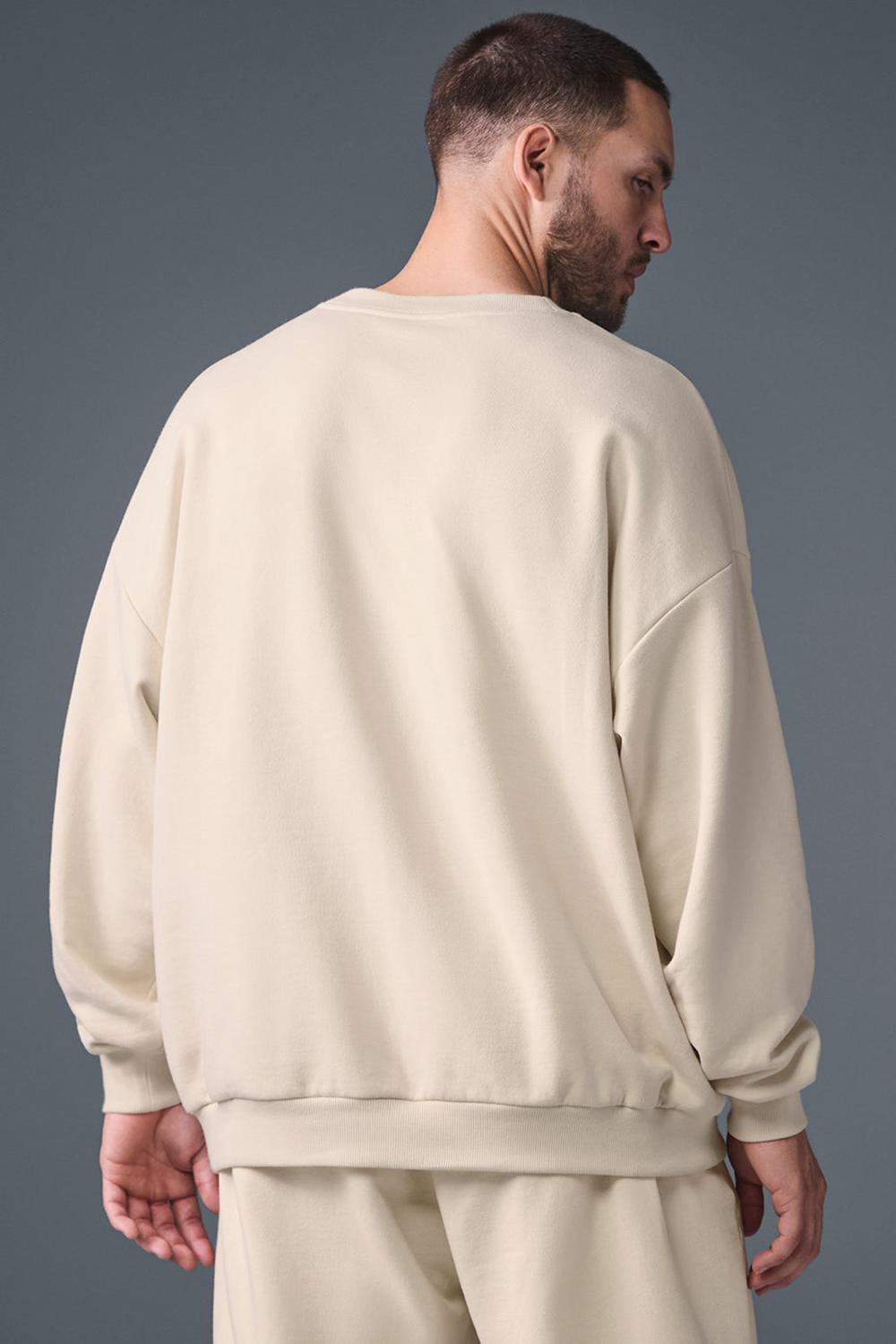Pullover Alo Yoga Accolade Crew Neck Hombre Oat Milk | Chile  23057-HGFC