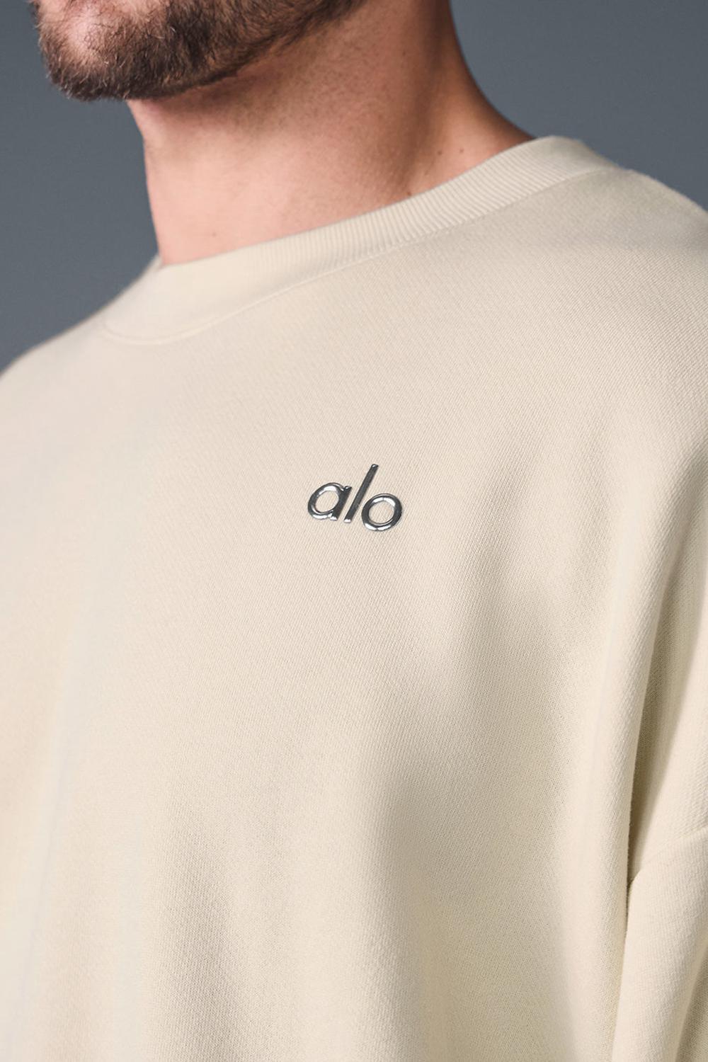 Pullover Alo Yoga Accolade Crew Neck Hombre Oat Milk | Chile  23057-HGFC