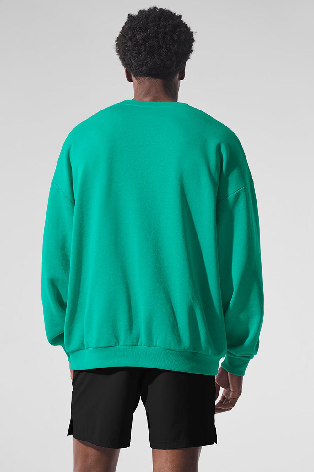Pullover Alo Yoga Accolade Crew Neck Hombre Verde | Chile  17469-BHGM
