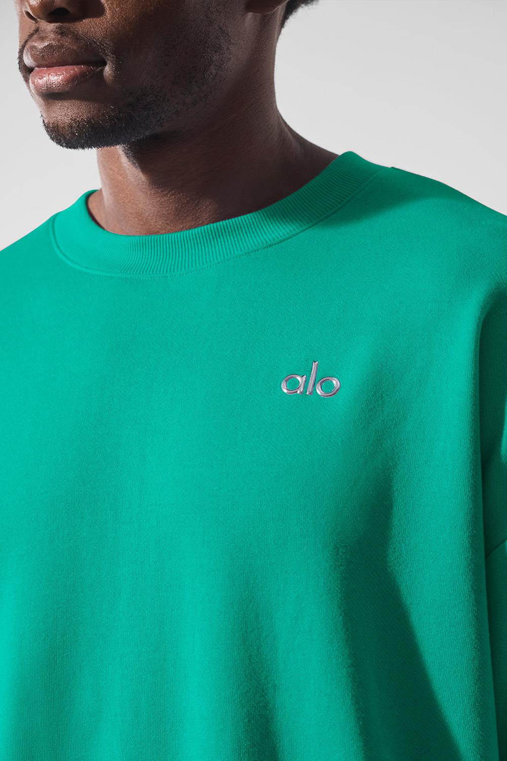 Pullover Alo Yoga Accolade Crew Neck Hombre Verde | Chile  17469-BHGM