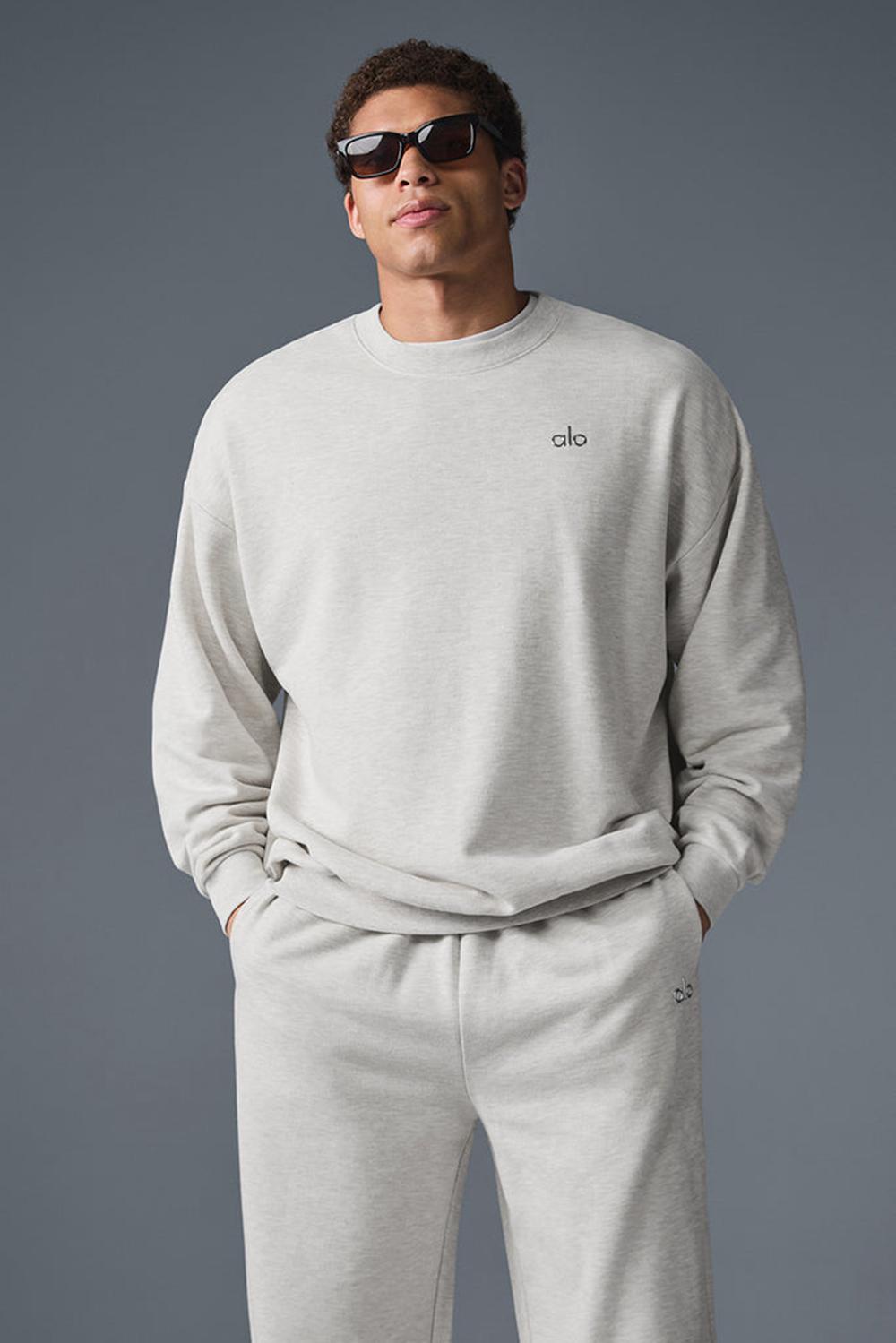 Pullover Alo Yoga Accolade Crew Neck Hombre Blancas | Chile  93460-LJYB